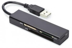 EDNET Card Reader 4-port USB 2.0 High Speed (CF, SD, Micro SD / SDHC, Memory Stick), black