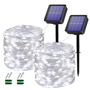 Solar outdoor light garland