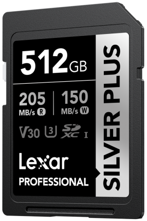 Lexar SDXC Professional SILVER Plus UHS-I/U3/A2/4K R205/W150 (V30) 512GB