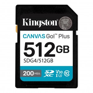 KINGSTON 512GB UHS-I SD Memory Card (Class 10, U3, V30)