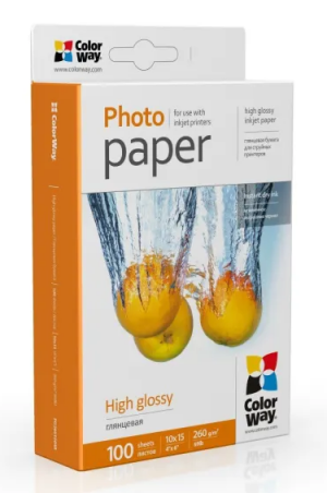 ColorWay High Glossy Photo Paper, 260g/m, 100 sheets, 10x15