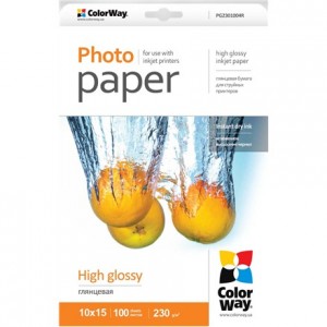 ColorWay High Glossy Photo Paper, 100 sheets, A4, Weight 230 g/m²