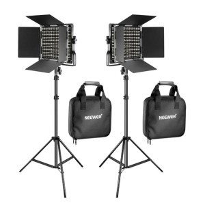 NEEWER 2X660 BI-COLOR LED LIGHT WITH BARNDOOR + 2X 200CM LIGHT STAND 10106570
