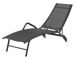 Jysk sunlounger NORDSTRAND W57xL195 black