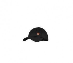 Buff Solid Black Head cap Cotton, Polyester