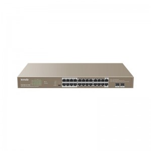 Tenda TEG1126P-24-410W network switch Unmanaged Gigabit Ethernet (10/100/1000) Power over Ethernet (PoE) 1U Brown