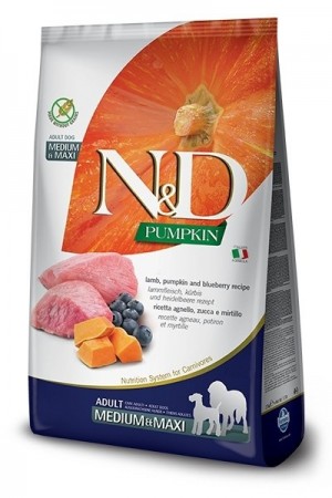 Farmina N&D Pumpkin Lamb and Blueberry Adult Medium and Maxi 12kg (8010276033369)