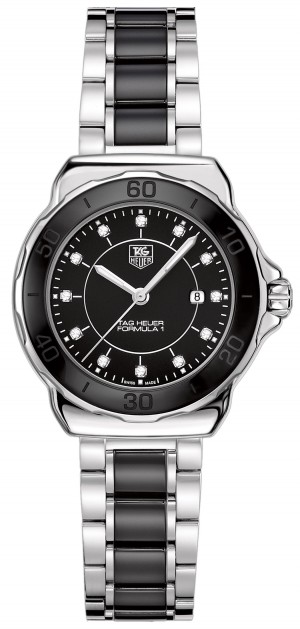 Tag Heuer Formula 1 Steel and Ceramic Diamond Dial 32mm Ladies Watch WAH1314.BA0867