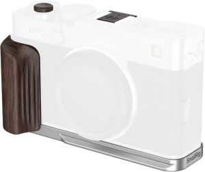 SmallRig 6236 L-Shaped Mount Plate with Wooden Handle for FUJIFILM X-E5 (Ebony, Silver)