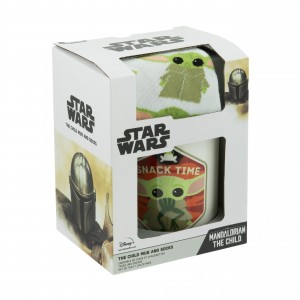 Star Wars The Mandalorian Yoda Child mug and socks gift set
