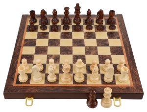 Magnetic Walnut Staunton Series Folding Wooden Chess Set