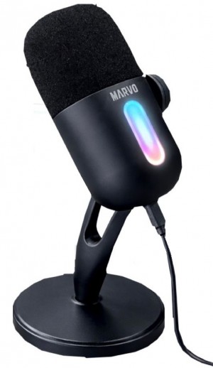 Marvo MIC-08 RGB black wired microphone |USB