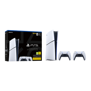 Sony PlayStation 5 Slim Digital Edition 1TB  with 2 Dualsense Controller - White 