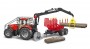 Bruder Case IH Puma 230 CVX Forestry Tractor with Rückea Charms & 4 Tree Trunks Red (03098)