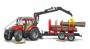 Bruder Case IH Puma 230 CVX Forestry Tractor with Rückea Charms & 4 Tree Trunks Red (03098)