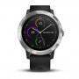 Garmin Vivoactive 3 Stainless Steel Black With Black Silicone Band (010-01769-02)