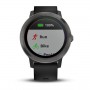 Garmin Vivoactive 3 Stainless Steel Black With Black Silicone Band (010-01769-02)