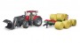 Bruder Case IH Optum 300CVX + bale transport trailer (03198)
