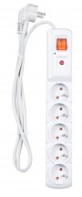 Acar F5 Surge Protector x5 AC Outlet 250V/2300W 1.5m Grey (ALP-ACARF5) (5904743285319) Strāvas Pagarinātājs ar Drošinātāju