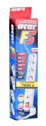 Acar F5 Surge Protector x5 AC Outlet 250V/2300W 1.5m Grey (ALP-ACARF5) (5904743285319) Strāvas Pagarinātājs ar Drošinātāju