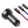 Baseus Car Charger 24W with Display + USB Cable 3-in-1 1.2m (TZCCBX-0G)