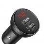 Baseus Car Charger 24W with Display + USB Cable 3-in-1 1.2m (TZCCBX-0G)