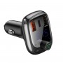 Baseus T Type Car Charger with FM Transmitter and Bluetooth Black (CCTM-B01)