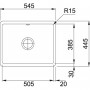 Franke Kubus KBK 110-50 ar Popup Spiedpogu Cashmere 54.5x44.5 (126.0335.881)