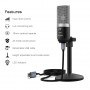 Fifine K670 silver condenser microphone / USB
