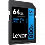 Lexar 64GB Professional 800x SDXC UHS-I C10 V30 U3, 120/40 MB/s (LSD0800064G-BNNNG)