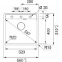Franke MRG 610-52 A Manuālais 3½” Ventilis Onikss (114.0658.298)