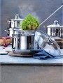 WMF Diadem Plus 5-Piece Saucepan Set - Pouring Rim, Glass Lid, Cromargan Polished Stainless Steel, Suitable for Induction Cookers, Dishwasher-Safe