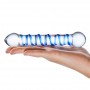 Glas Toys Classic Dildo Blue Transparent Glass 165mm 2.54cm (4890808205655)