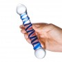 Glas Toys Classic Dildo Blue Transparent Glass 165mm 2.54cm (4890808205655)