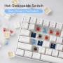 Royal Kludge RK100 White Wireless Keyboard 96% Hot-swap Blue Switches US White