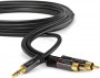 KabelDirekt 2m Pro Series Y Adapter Cable 3.5mm Male > 2 RCA Male