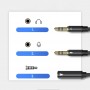 Joyroom AUX splitter cable 3.5 mm mini jack (female) - 2x 3.5 mm mini jack (male - microphone and headphones) 0.2 m black (SY-A05)