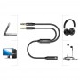 Joyroom AUX splitter cable 3.5 mm mini jack (female) - 2x 3.5 mm mini jack (male - microphone and headphones) 0.2 m black (SY-A05)
