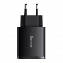 Baseus Compact quick charger USB Type C / 2x USB 30W 3A Power Delivery Quick Charge black (CCXJ-E01)
