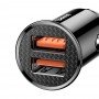 Baseus Circular Universal Smart Car Charger 2x USB QC3.0 Quick Charge 3.0 SCP AFC 30W black (CCALL-YD01)