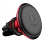 Baseus Magnetic Air Vent Magnetic Car Mount for Ventilation Grille with Holder for 2 Cables Red (SUGX-A09)