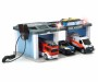 Dickie Toys SOS Rescue Station with Police, Fire Brigade and Ambulance, Station with Light and Sound, Microphone with Speaker Function, Gates to Open, incl. Batteries, 31x22x16 cm (203716015AMA)