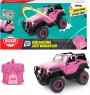 Dickie Toys RC Jeep Wrangler, RC SUV Girlmazing, Remote Controlled Car, RC Car, Toy Car with 2 Channel Radio, Remote Control, 2.4 GHz, Turbo, incl. Sticker, for Ages 6 Years and up, Metallic, Pink, Glossy