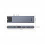 Baseus Multifunctional HUB 7in1 USB C Thunderbolt Docking Station (MacBook Pro 2016 / 2017 / 2018) gray