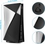 Benazcap PS5 Console Cover Black Case Hard Shockproof Side Panels for PlayStation 5 Standard - Black and Silver
