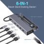 hodo 6-in-1 Steam Deck Dock - HDMI 2.0 4K @ 60Hz, 1000 Mbps Gigabit Ethernet, 3 USB-A 3.0 and Full Speed Charging USB-C Port