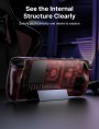 JSAUX Transparent Back Plate Compatible for Steam Deck (Red)