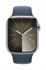 Apple Watch Series 9 GPS + Cellular 45mm Silver Stainless Steel Case with Storm Blue Sport Band (M/ L) MRMP3