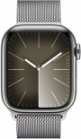 Apple Watch Series 9 GPS + Cellular 41mm Silver Stainless Steel Case with Silver Milanese Loop MRJ43
