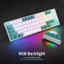 Royal Kludge RK71 TKL White/green Wireless Mechanical Keyboard | 70%, Hot-swap, Brown Switches, US